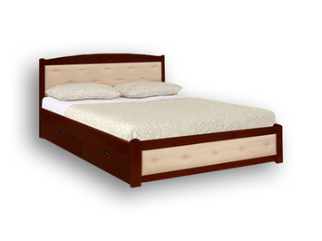 Кровать Велес Березка (кожа) с ящиками