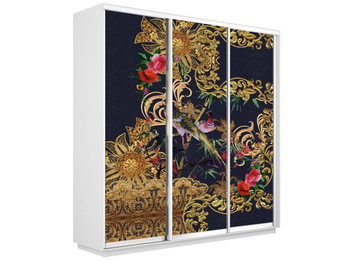 Шкаф-купе Экспресс 3-х дверный (Фото №1013 Золотой оранмент)