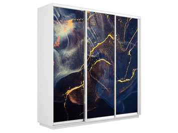 Шкаф-купе Экспресс 3-х дверный (Фото №1016 Абстракция золотая пыль)