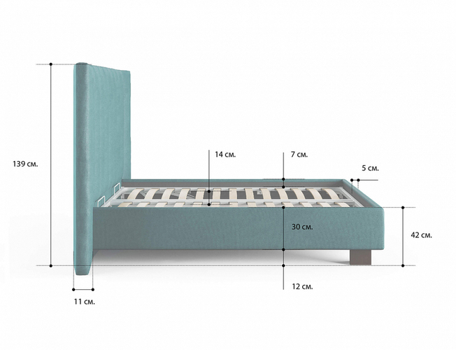 Кровать Barbara, замша изумрудный