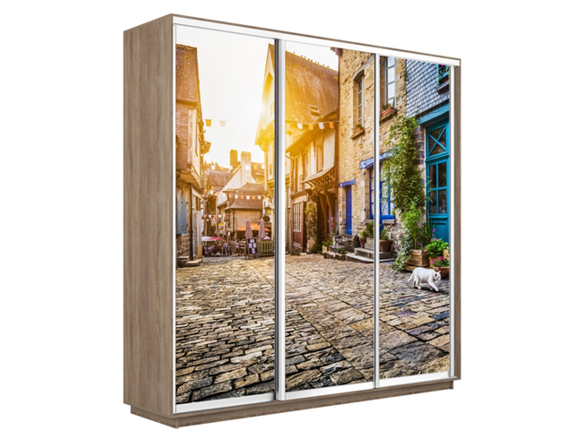 Шкаф-купе Экспресс 3-х дверный (Фото №1022 Улица), Сонома