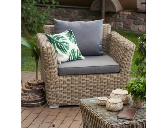 Кресло из ротанга 4SIS Капучино серо-желтый (Арт.YH-C1130W-3)