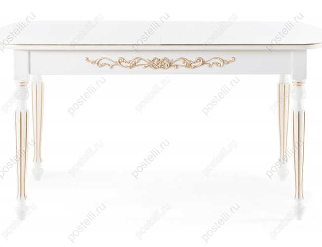 Стол Бевье молочный/золото (Арт 483900)