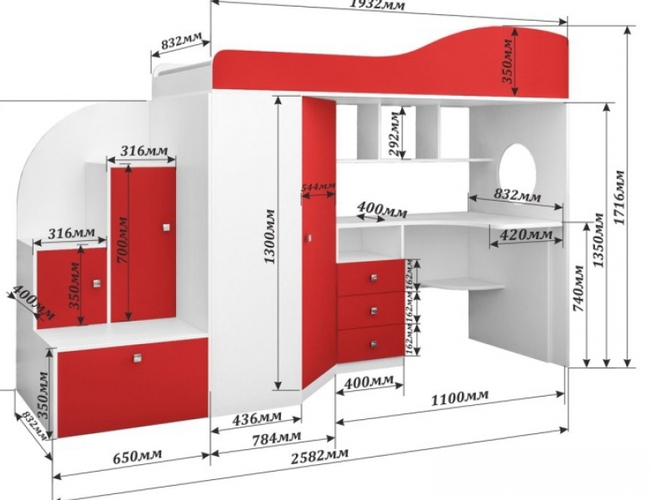 Кровать-чердак Ярофф Москва