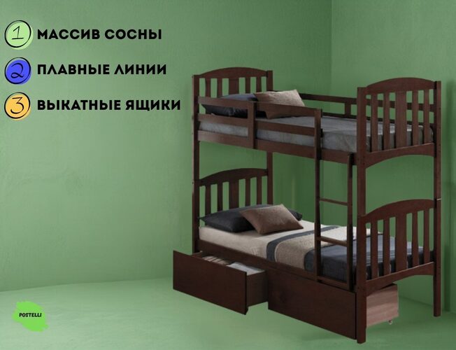 Двухъярусная кровать трансформер Велес Мирослава с ящиками