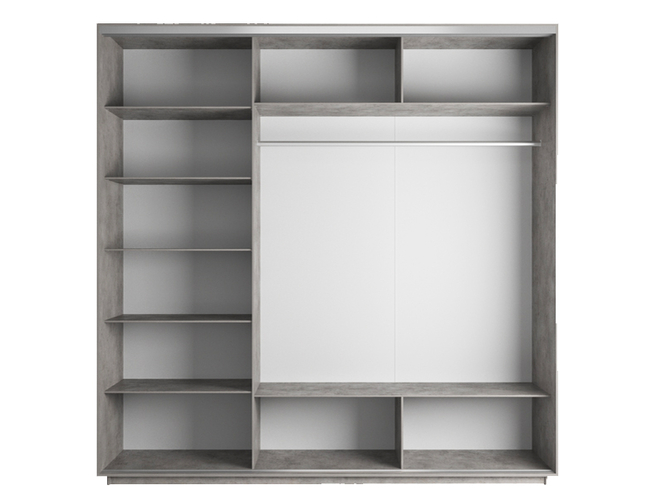 Шкаф-купе Экспресс Люкс 3-х дверный (Фото №1001 Абстракция серая), Бетон