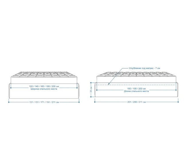Кровать без изголовья Белла  с подъемным механизмом