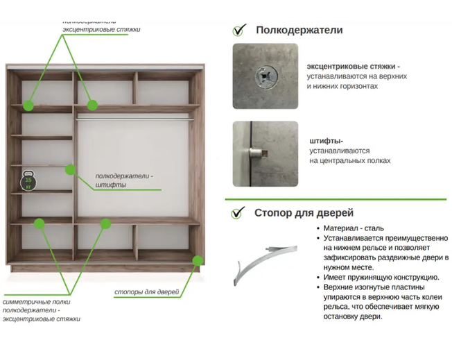 Шкаф-купе Экспресс 3-х дверный (ЛДСП, зеркало)
