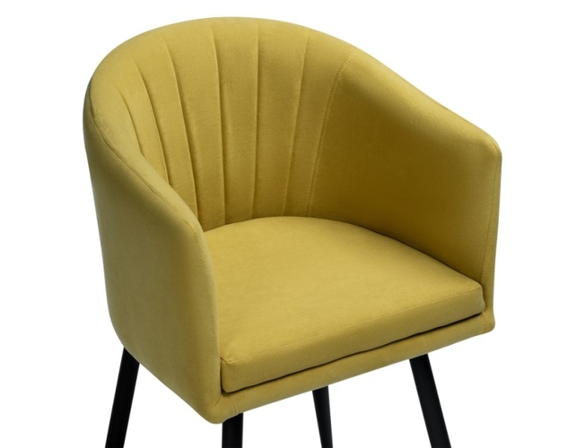 Стул на металлокаркасе Валета горчичный/черный (Арт.504202)