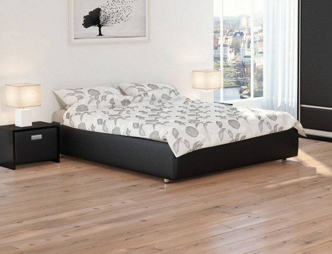 Черная кровать без изголовья Como 1 Base