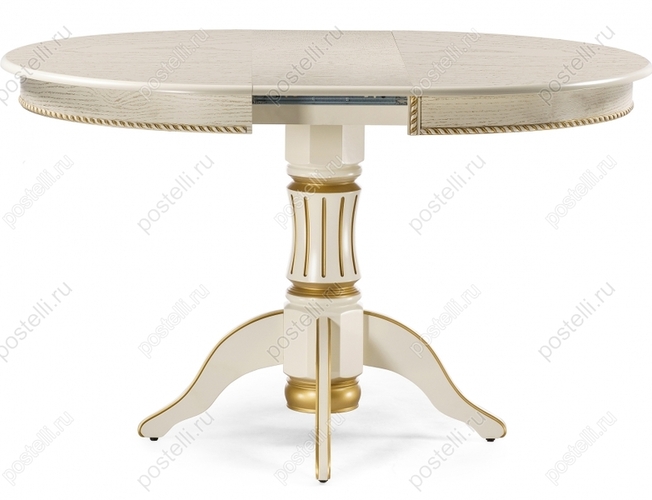 Обеденный стол Павия 100 крем с золотой патиной (Арт. 450818)