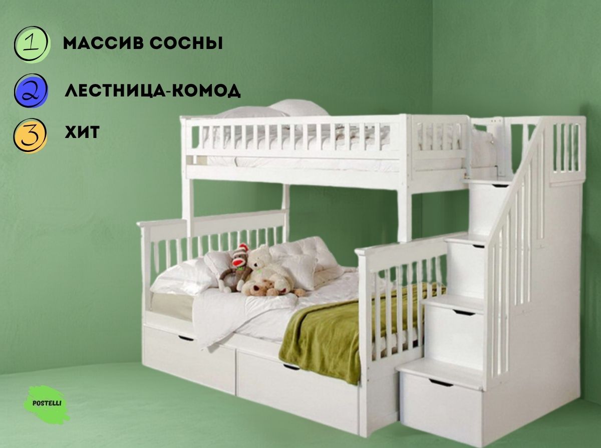 Кровать двухъярусная Велес Артек Плюс с ящиками